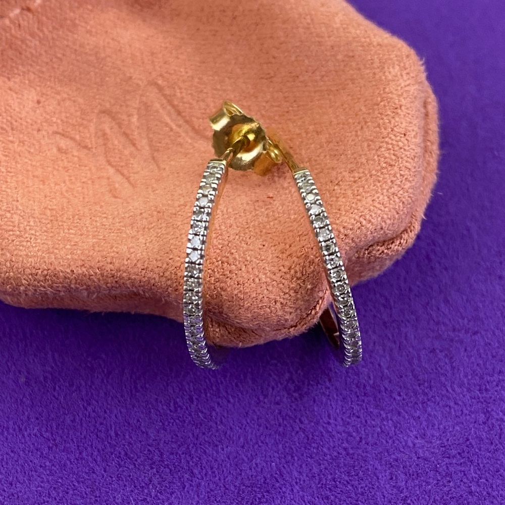 💛 Classic Mejuri 14k Gold & Pave Diamond Hoop Earrings | Minimal Fine Jewelry